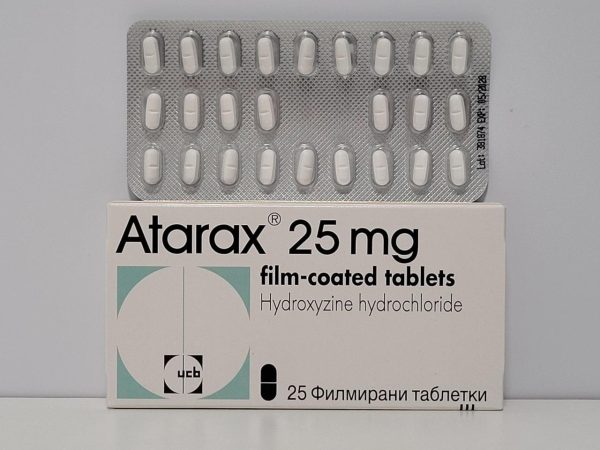 Hydroxyzine – 25 tb/25 mg – UCB – exp. 2029 (shipped from Spain)