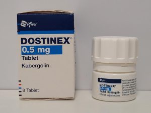 Cabergoline (Dostinex) – 8 tb/0.5 mg – Pfizer – exp. 06/2026 (shipped from Spain)