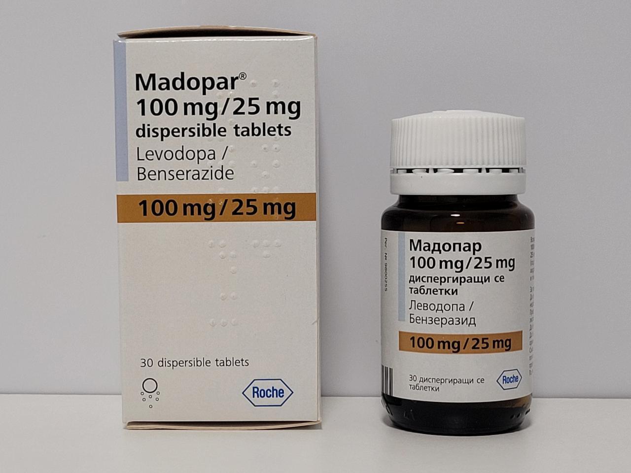 Levodopa/Benserazide - 30 tb (100/25 mg) - Roche - exp. 2026 (shipped from Spain)