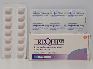 Ropinirole ReQuip XL (extended release) – 28 tb/2 mg – GSK – exp. 05/2025 (shipped from Spain)