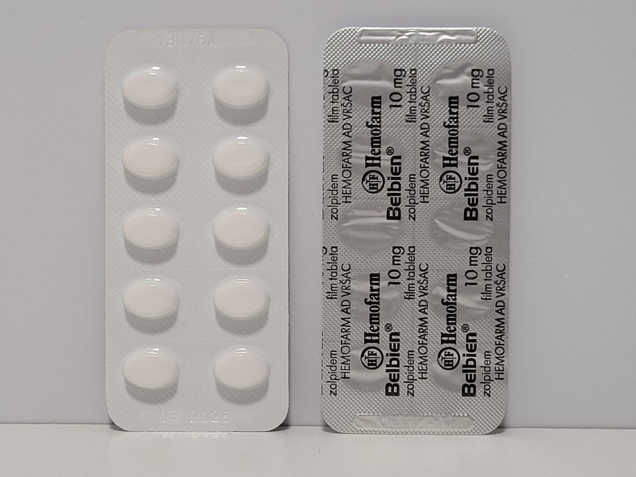 Zolpidem – 20 tb/10 mg – Hemofarm – exp. 2028 (shipped from Spain)