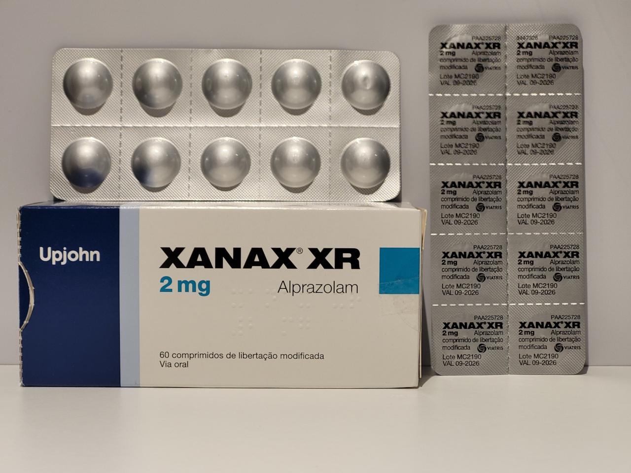 Xanax XR (extended release) – 60 tb/2 mg – Pfizer – exp. 09/2026 (shipped from Spain)